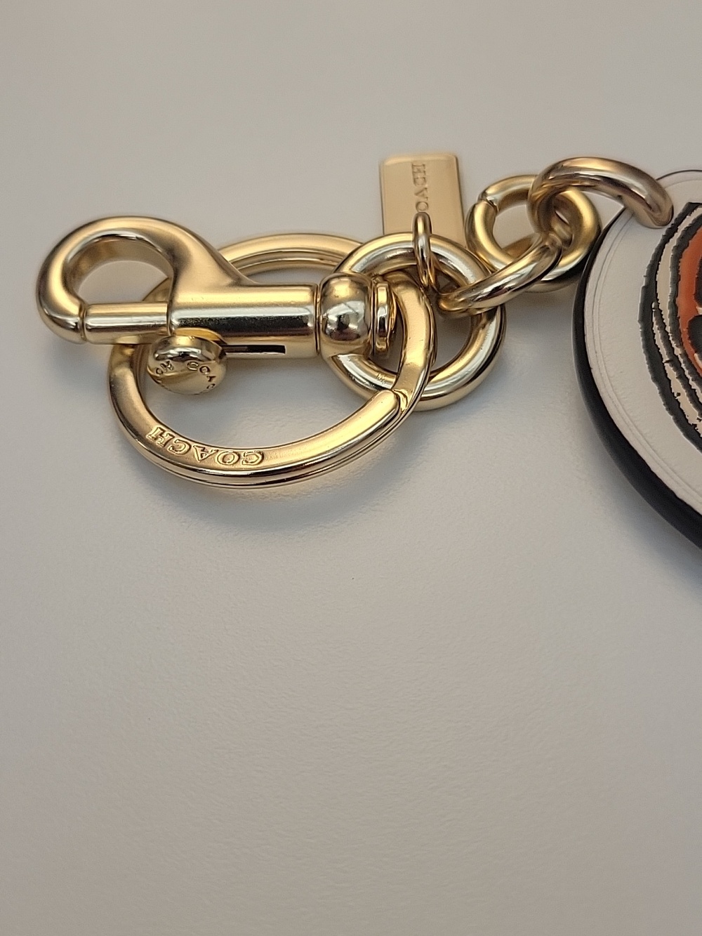 Coach White and Orange Citrus Key Charm with Gold Hardware - Picture 3 of 6